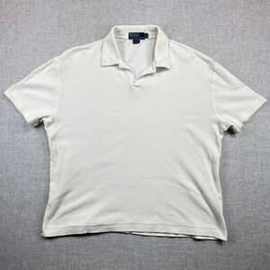 Vintage Polo Ralph Lauren Polo Shirt Men XL Pima Cotton Waffle Knit Short Sleeve